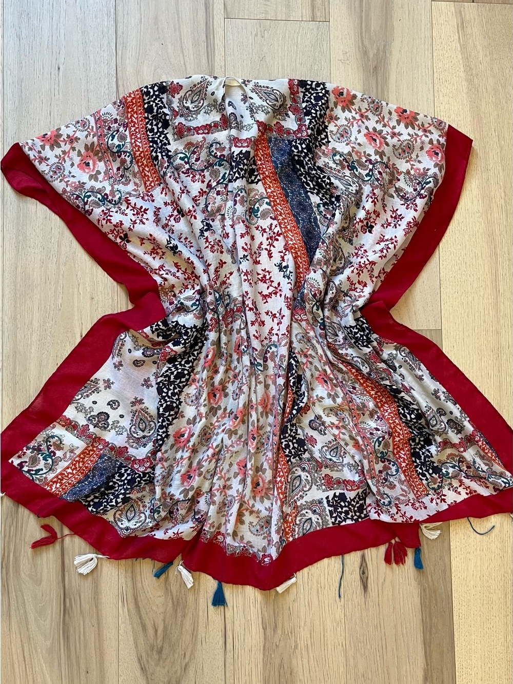 Red print kimono